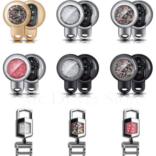Car key Case diamond shell For BMW MINI JCW S COOPER F54 F56 F55 S R56 R57 R58 R59 R60 R61 key cover Protector with KeyChain