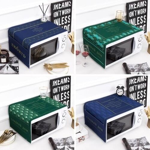 Nordic style Cotton and hemp green blue Microwave oven dust cover Cobertura para beterraba Cubierta de polvo para horno