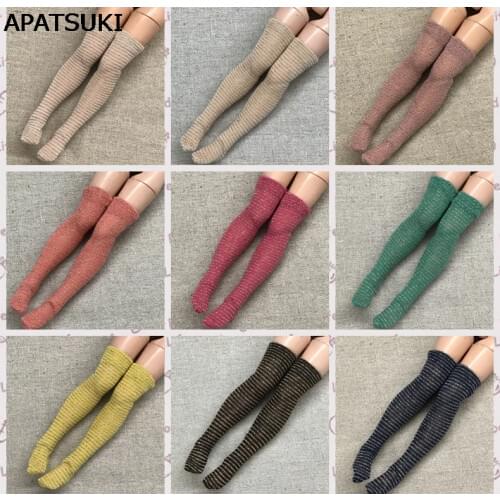 1pair Shiny Doll Stockings for Blythe Blyth Azone Dolls Elastic Thigh High Stocking Long Sock For Barbie 1:6 Doll Accessories