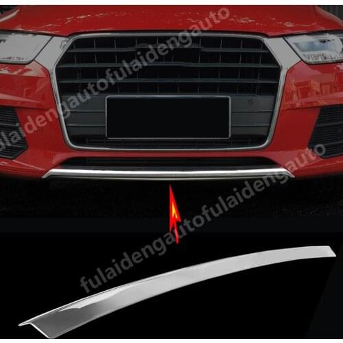 For Audi Q3 2016-2018 New Stainless Steel Front bumper lip trim strips Decorative cover Car Styling Accessories