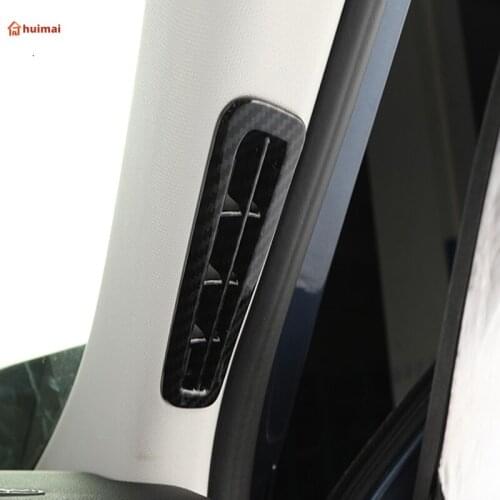 For Ford Kuga Escape 2020 2021 Interior CarbonFiber Stainless Steel Front A Pillar Air Vent Outlet Cover Trim Car Styling