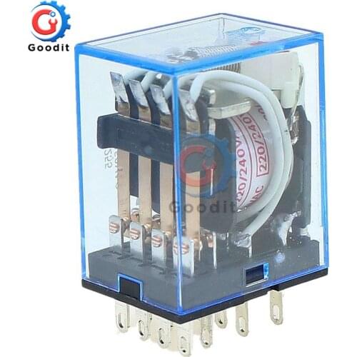 Electromagnetic Relay Module LED MY4NJ General Purpose Relay 4pdt 14pins Relais 12V 24V 110V 220V MY4NJ Relay Switch