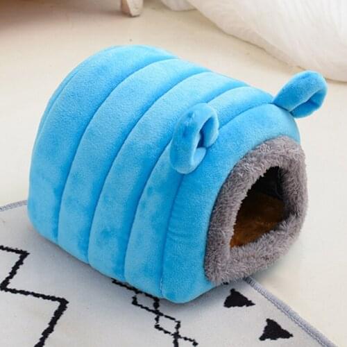 Hamster Tent Winter Warm Sugar Glider Cage Sleeping Bed House Cave for Guinea Pigs Small Animals Hedgehog Hideout