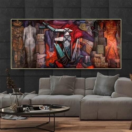 Famous Painting Wall Art Poster And Prints Jorge Gonzalez Camarena Mural Liberacion Pictures for Living Room Cuadros Decoration