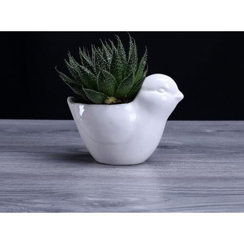 European Style Cartoon Cute Animal White Flower Pot Ceramic Simple And Creative Micro Landscape Garden Balcony Succulent Flower