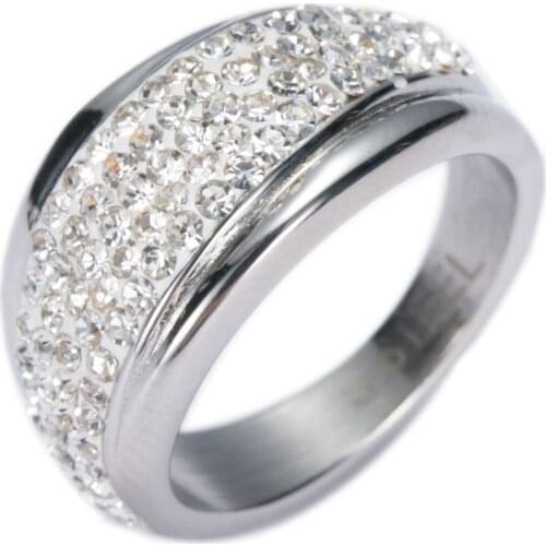 NIBA 316L Stainless Steel Ring For women With Austrian Crystal Stellux Top Quality