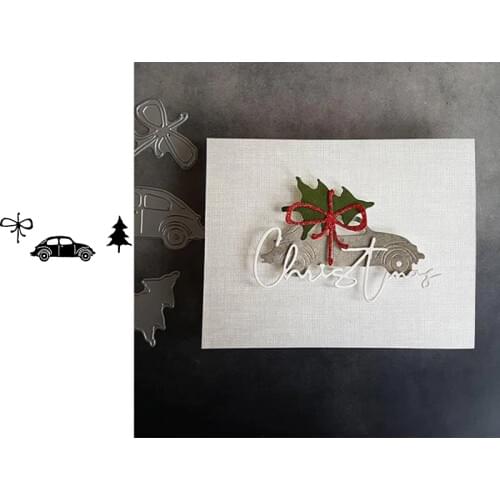 3pcs/set metal cutting dies car bow pine tree cut die mold Scrapbook cards making paper craft knife mould new 2019
