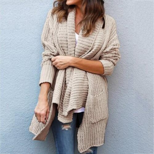 Irregular Warm Cardigans Women 2020 Fall Winter Long Sleeve Loose Oversized Sweaters Cardigans Solid Knitted Coats Female