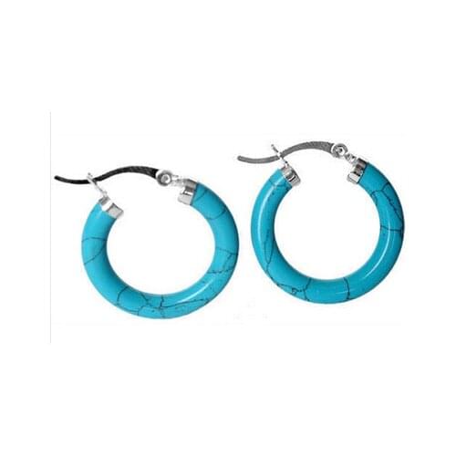 Charming 925 sterling With Blue turquoises Earring Lovely Fine Nobility Ladys Genuine Natural stone gems Fortu Earrings