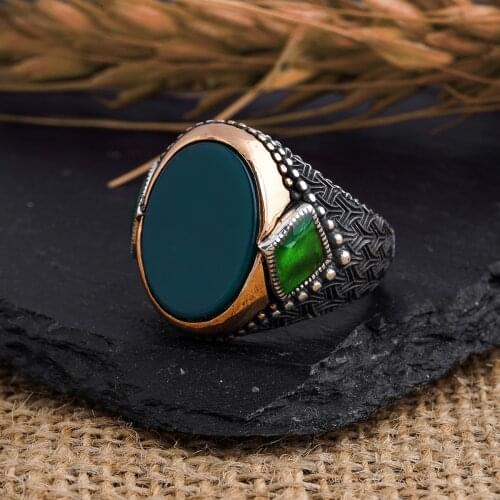 Guaranteed High-quality 925 Sterling Silver ONYX STONE ring Jewelry Made in Turkey in a luxurious way for men with gift