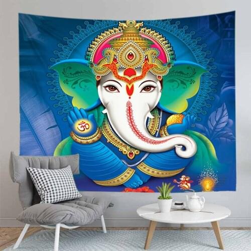 India Elephant Lord Ganesha Tapestry Wall Hanging Carpet New Arrival Mandala Buddha Decorations For Home Bedroom
