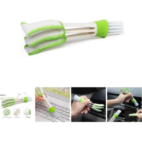 Portable Double Ended Car Air Conditioner Vent Slit Cleaner Brush Dusting Blinds Keyboard Cleaning Brushes