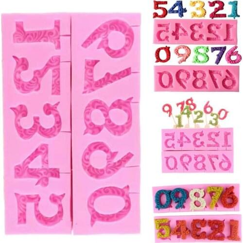 Premium 2Pcs/Set Durable Silicone Number Shape Molds Non-stick for Indoor