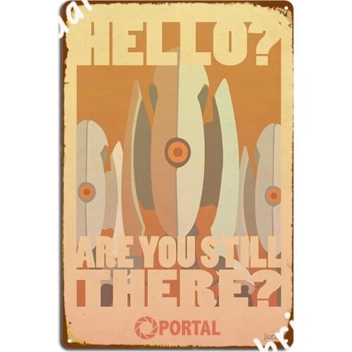 Portal Propaganda Poster Turrets Poster Metal Plaque Pub Garage Plaques Club Decoration Tin Sign Poster