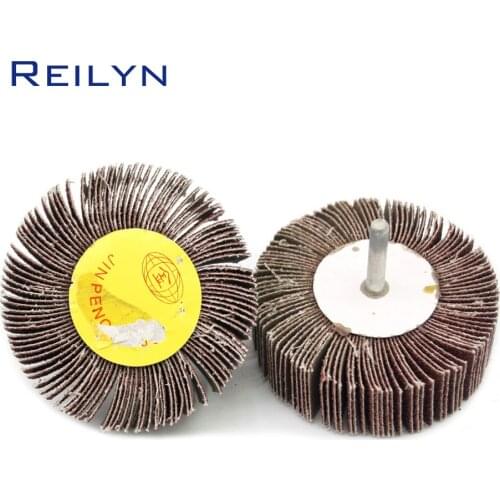 Sand paper polishing wheel 6 x 80mm abrasive mops-wheel spindle mops mounted flap wheels grinding bits abrasive block
