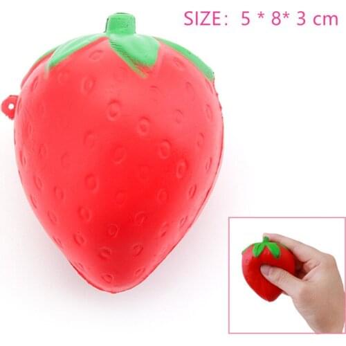 Squishy Strawberry cheap Slow Rising Squeeze Phone Strap Charm Pendant Squishes Simulation soft Scented Kid Toy Gift Collections