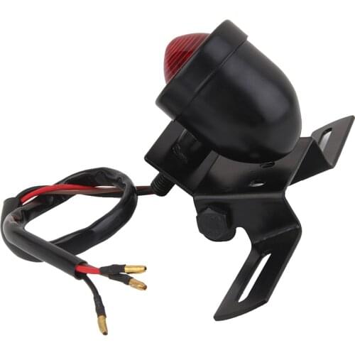 Universal Rear Motorcycle Licence Plate Number Tag Tail Light Brake Stop Lamp 12V for Most Motorcycles and Bikes