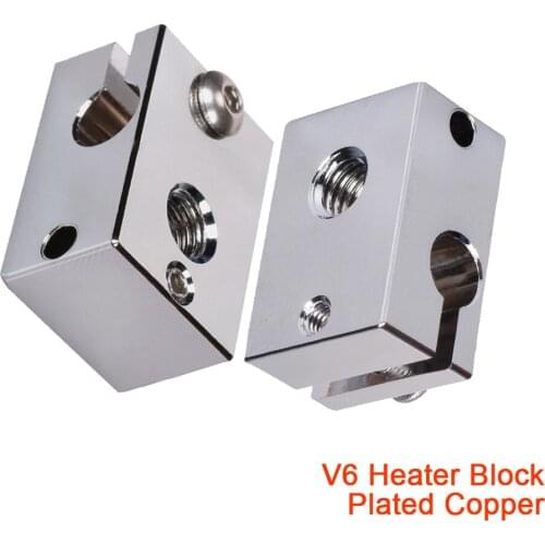 V6 Heater Block High Quality Plated Copper 3D Printer Parts MK8 Nozzle V6 J-head Titan Extruder Thermistor Filament Extrusion