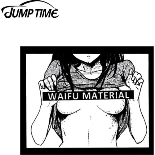 Jump Time 13 x 9cm For Otaku Anime Waifu Material DIY Car Stickers Sunscreen Decal Car Accessories 3D Windshield Custom Printing
