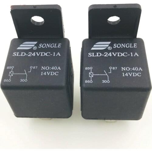 10 pcs DC24V 40A Black Relay 4 PIN Durable Automotive Car Truck Boat Relays SLD-24VDC-1A Normally Open Relay