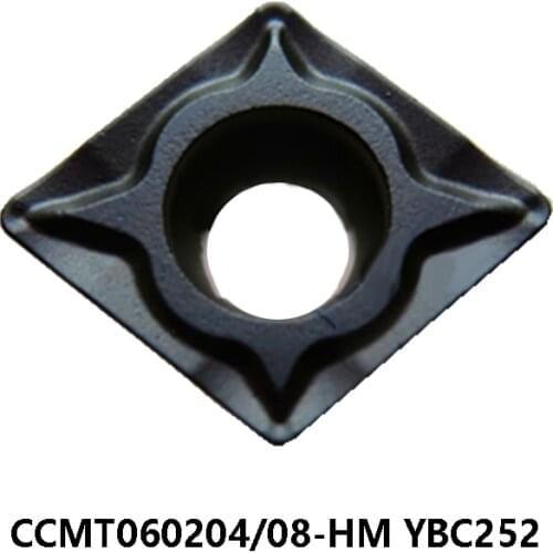 10pcs/box Original CCMT060204-HM CCMT060208-HM YBC252 Carbide Inserts Lathe Cutter CNC Turning Tools processing Steel