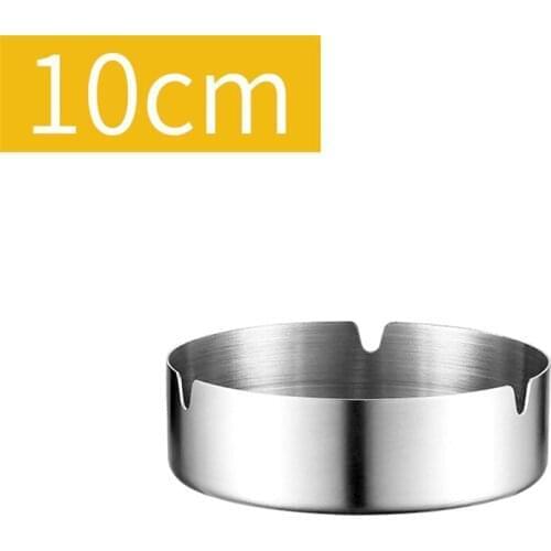 10Pcs Round Stainless Steel Cigarette Ashtray Cigar Ash Tray Holder for Outdoors and Home Office Wholesale X2