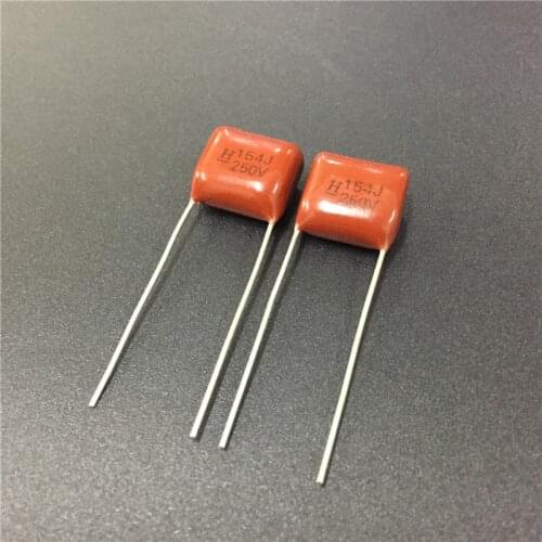 100pcs CBB 154 250V 154J CBB21 0.15uF 150nF P10 Metallized Polypropylene Film Capacitor