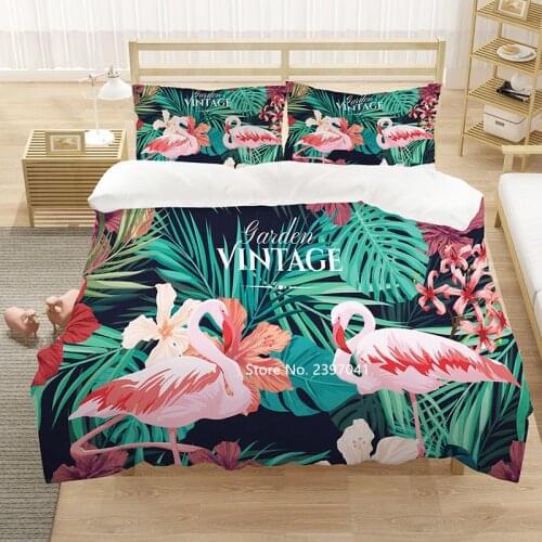 Cartoon Animal Covered Pillowcase Flamingo Panda Dinosaur Pattern Bedding Children Bedroom Decoration 2-3 Pieces Home Textile