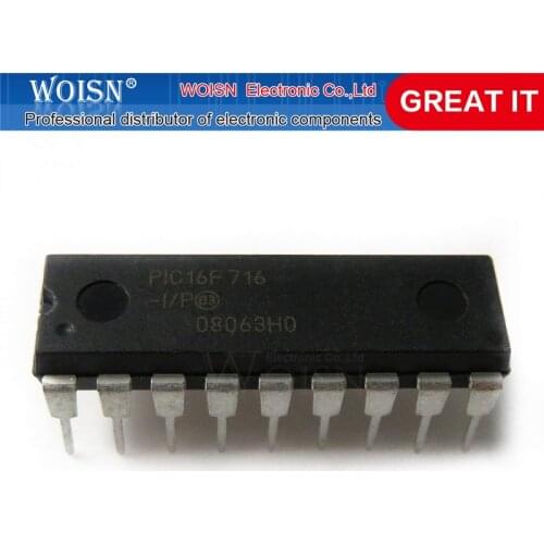 2pcs/lots PIC16F716-I/P PIC16F716 16f716 DIP-18 New original In Stock