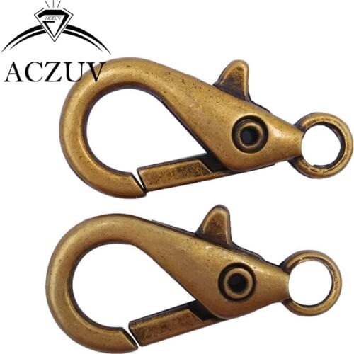 Antique Bronze 200pcs 28mm Claw Swivel Lobster Clasps Snap Hooks Plate Buckles for Keychains Purse Chain DIY Findings LCSH003