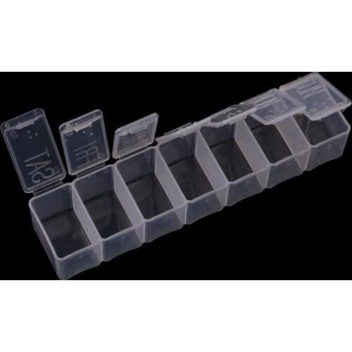7 Days Weekly Pill Case Medicine Storage Tablet Splitters Pill Box 7 Solt Pill Case Storage Dispenser New
