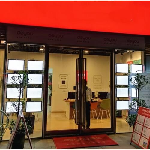 A3 Lanscape Single Side Acrylic Frame LED Light Box Window Shop Front Display for Real Estate Agent Retail Restaurant Bar(16PCS)