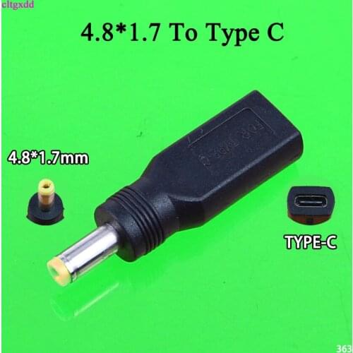 Cltgxdd 1pcs USB Type C USB-C Female to 4.8mm x 1.7mm Male DC Power Charge Charging Adaptor Adapter Connector