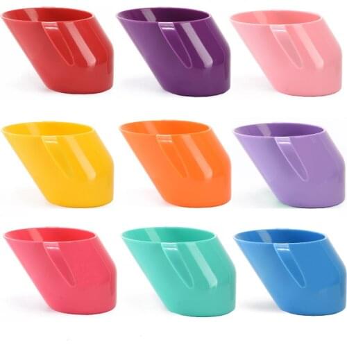 Baby Training Sippy Cups Slanted Handle Weaning Cups Toddler Infant Learning Drinking Cups BPA Free Baby Bottle Speech Tool