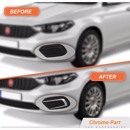 For Fiat Egea Tipo Chrome Moulding Fog Light Frame 2 Piece 2015 and Above SD-HB Styling Modified Designed the exterior Parts Tunning