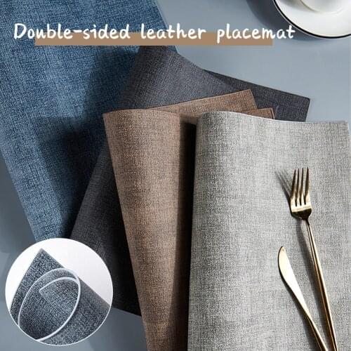 Home Placemats PU Leather Heat Stain Resistant for Kitchen Dining Table, Easy to Clean Non-Slip Waterproof Coffee Table Mats