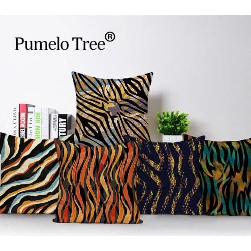 Geometric Cushions Cover Striped Colorful Decorative Throw Pillow Case Pillows Cases Retro Home Sofa Cushion Covers Funda Cojin