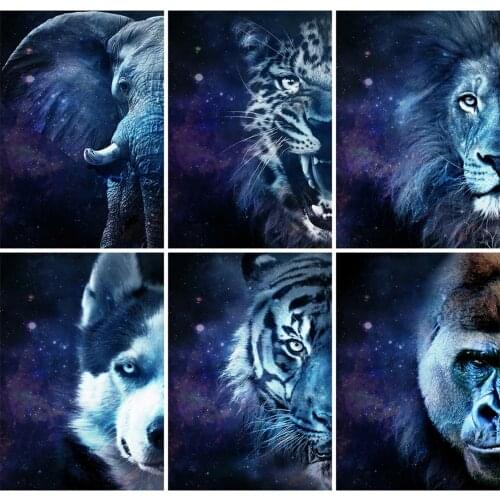 HUACAN 5D DIY Diamond Painting Elephant Diamond Art Embroidery Tiger Animal Home Decoer New Arrival