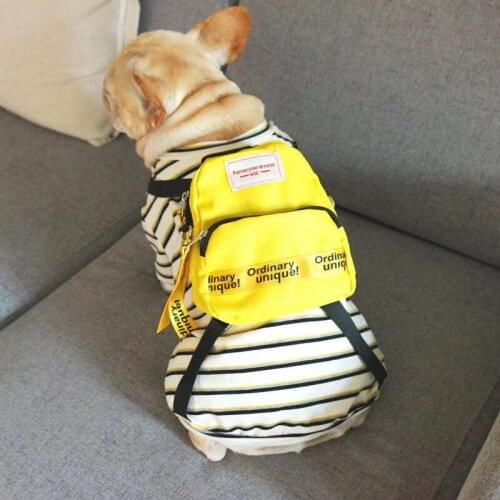 Summer Stripe Dog Tshirt Vest Pet Clothing for Small Dogs Yorkshire Terrier Shih Tzu Shirts Puppy Cat Clothes with backpack