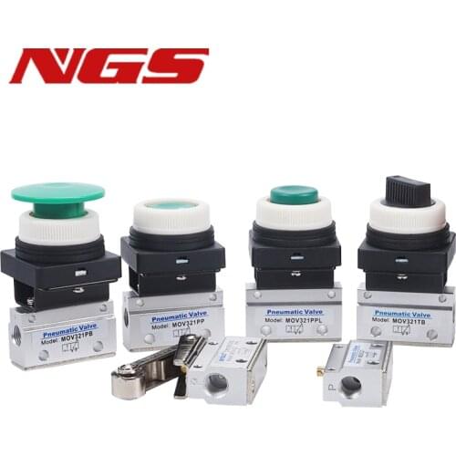 Mechanical Valve PT 1/8" Female Thread 2 Way Wheel Switch Pneumatic Reversing Valve MOV-02