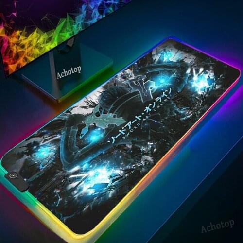 Sword Art Online Pattern Mouse Pad XL Desk Pad Lovely RGB Anime Mouse Pad XXL Print Computer Gamer Mouse Mat Oversized Beautiful