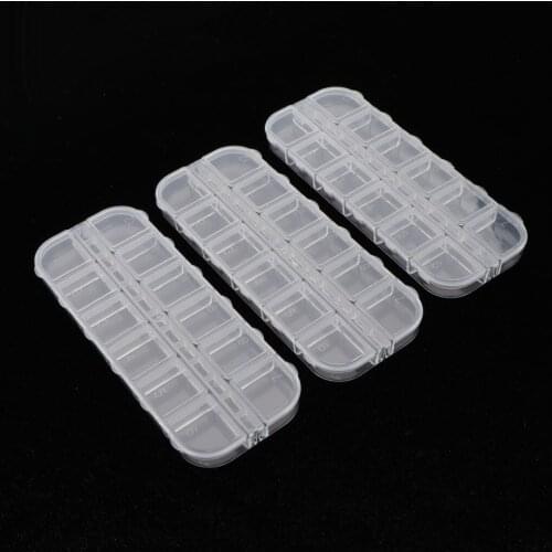 3 Pieces 12 Grid Clear Storage Boxes Jewelry Nail Art Beads Pills Small Case