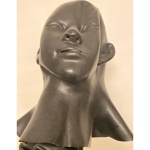 0.6mm thickness Latex Rubber Hood With Nose Tube Back zip (Head size 55-59cm neck size 38cm