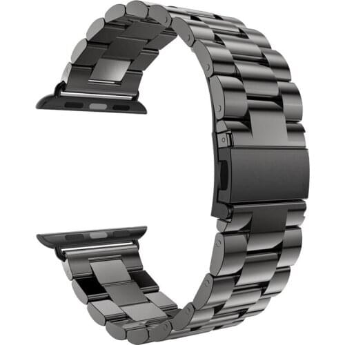 Space Gray Watch Band for Apple Watch band 42mm 38mm Stainless Steel Strap Buckle Adapter Link Bracelet Sport Edition