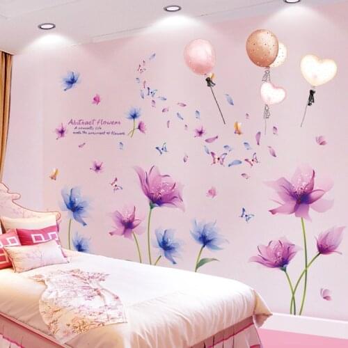 [SHIJUEHEZI] Flowers Plants Wall Stickers DIY Balloons Wall Decals for House Living Room Kids Bedroom Nursery Kitchen Decoration