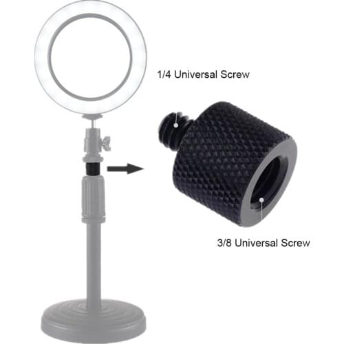 PULUZ Diameter 16mm For Tripod Black Color 3/8" Female to 1/4" Male Tripod Thread Screw Adapter BrassCamera Light Stand