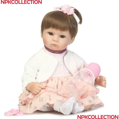 NPK 40cm Silicone Reborn Baby Doll kids Playmate Gift For Girls 16 Inch bebe Alive Soft Toys Doll bonecas Reborn