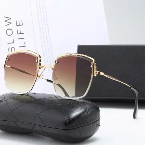 Oversized Rimless Sunglasses Ladies Gradient Color Glasses Women Luxury Brand Designer Gafas de sol para mujer Occhiali da sole