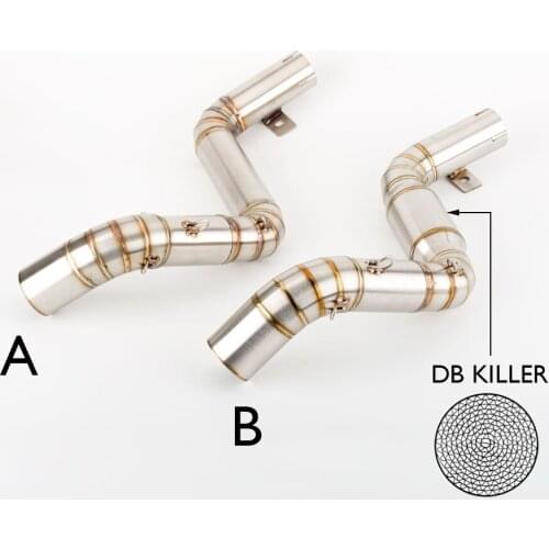 Motorcycle exhaust link pipe middle pipe for DUKE 125 200 390 2011-2016 muffler with DB killer stainless steel