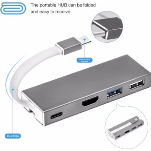 Thunderbolt 3 Dock 4IN1 USB Type-c to UHD HDMI 4K USB3.0 Hub USB2.0 USB-C PD Charge Mini Adapter for Macbook Pro Huawei Matebook